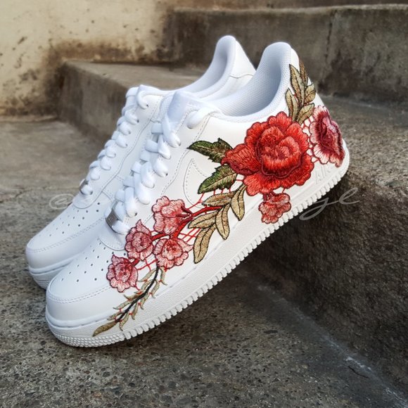 custom rose white nike air force 1